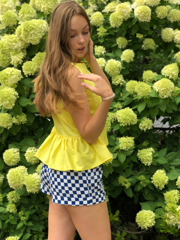FRILL TOP! AVAILABLE IN YELLOW AND WAGTAIL OR RYE FLOWER PRINT